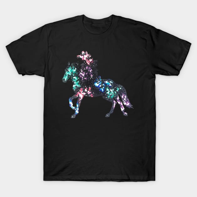 Galaxy Cowgirl Silhouette T-Shirt by Lady Lilac